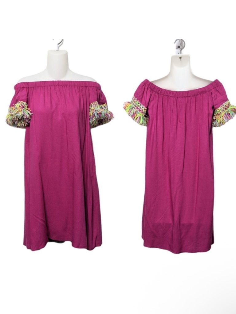 Buckley Tala Off Shoulder Confetti Fringe Dress Xs